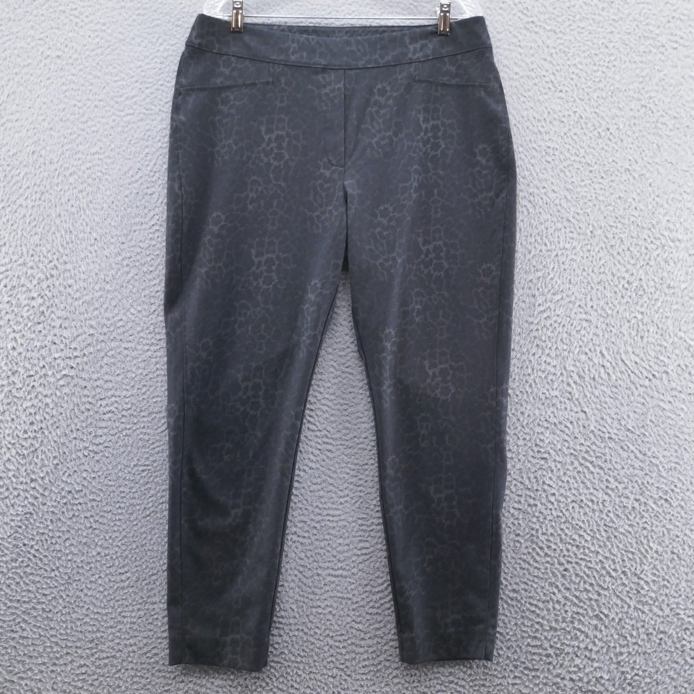 Chicos So Slimming Brigitte Ankle Pants Black Leopard Print Size 3 US 16